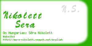 nikolett sera business card