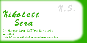 nikolett sera business card